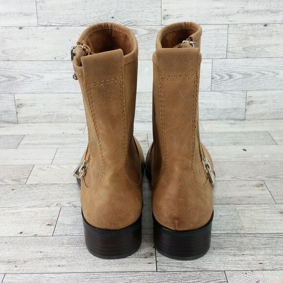 Antonio Melani Booties Cognac Brown Leather Ankle Boots Sz 8 M Steampunk Western - Picture 3 of 9